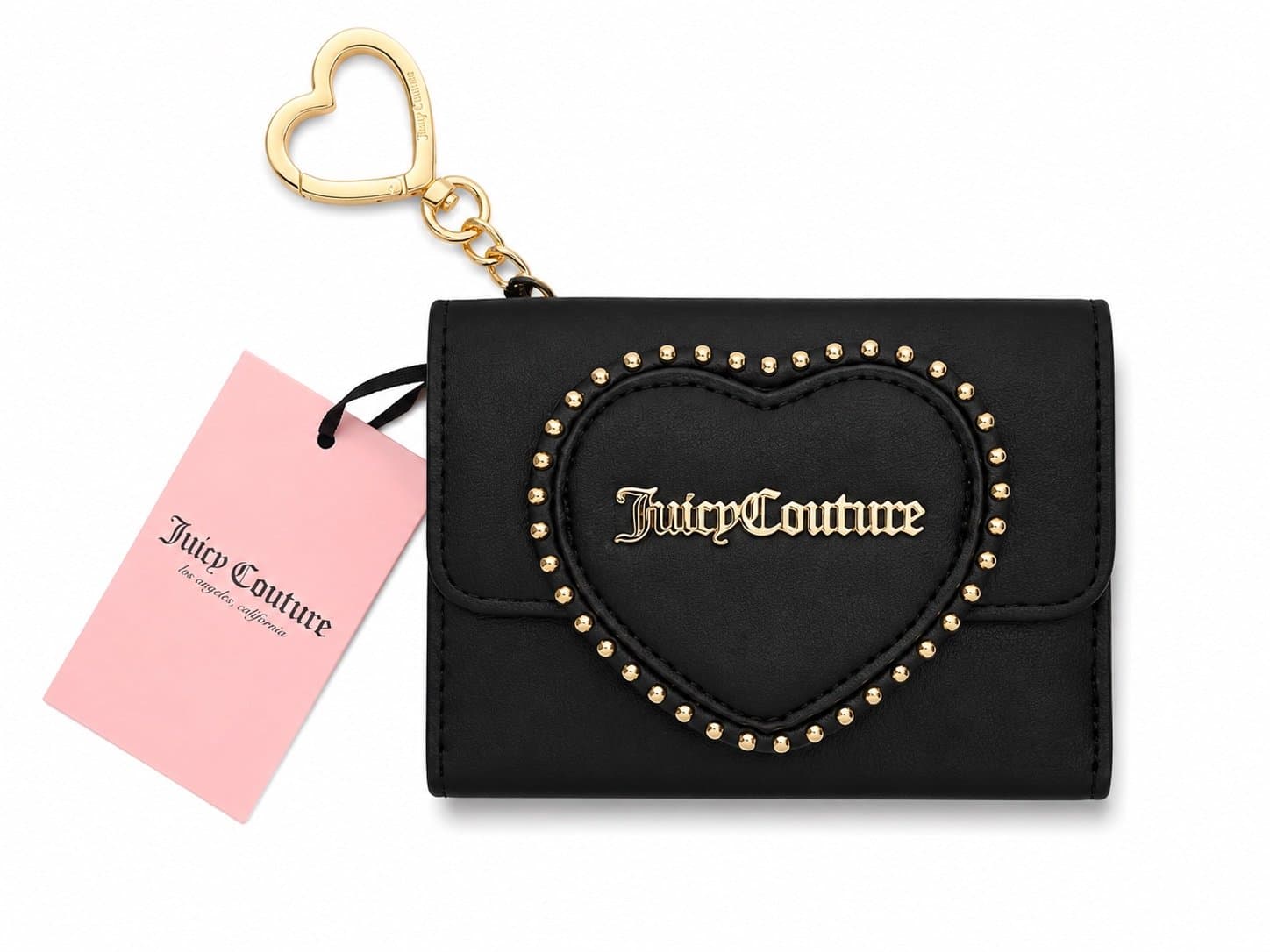 NEW Juicy Couture Heart Studded Bifold Wallet w/ Keychain – NWT