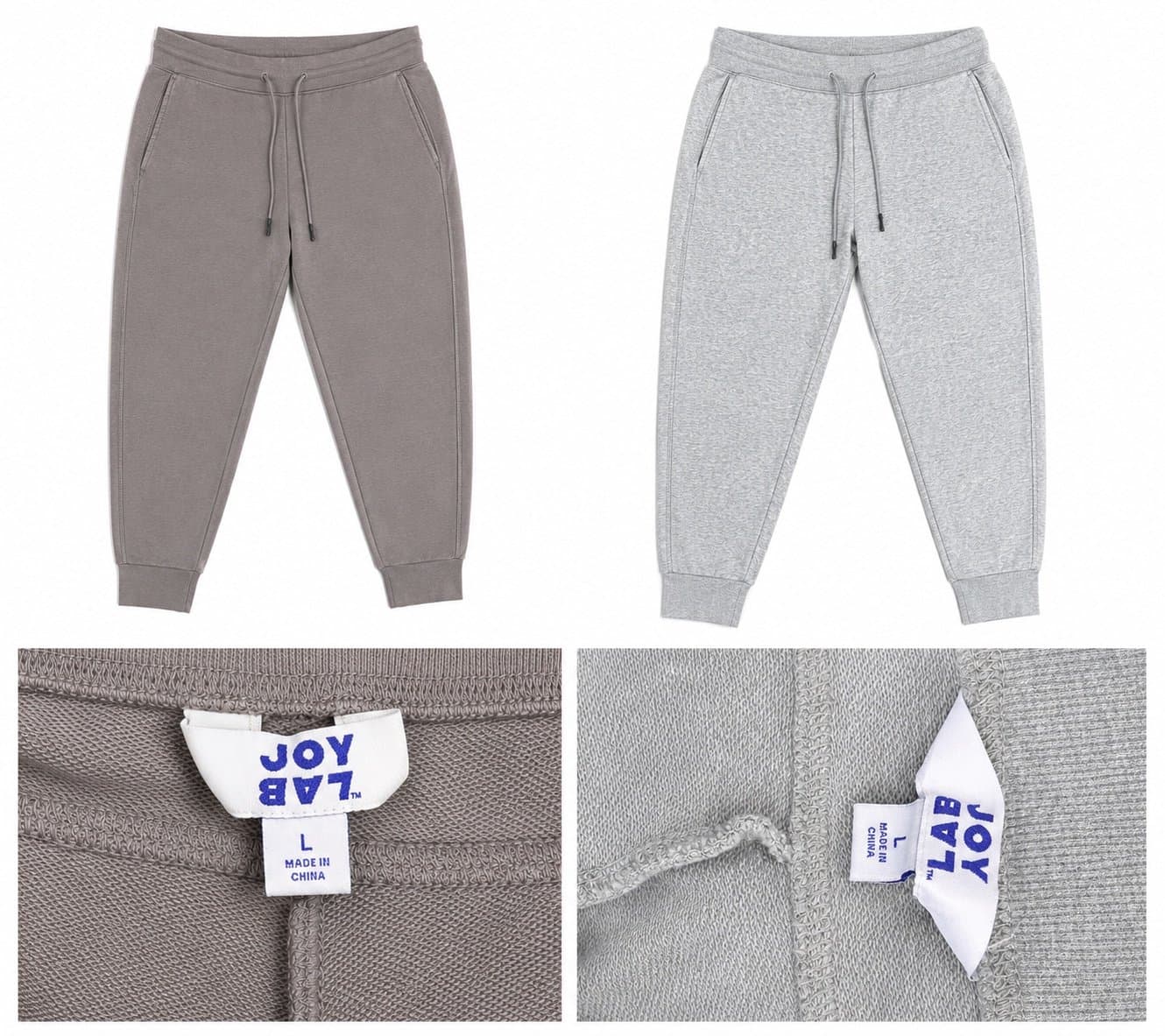 JoyLab Women’s Large French Terry Jogger Sweatpants Drawstring Lounge LOT OF 2