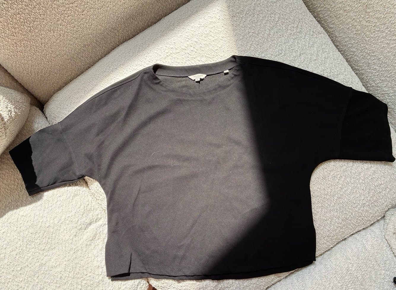 Max Studio London Black Boxy Short Sleeve Top Women’s 1X Minimalist Oversized
