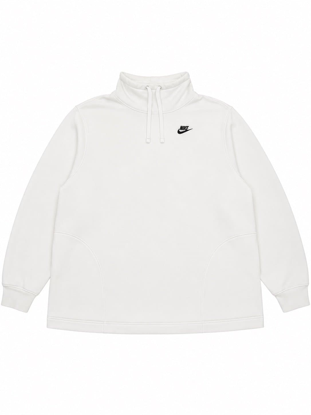 Nike Women’s Club Fleece Oversized Mock Neck Sweatshirt White 3X Pullover Funnel