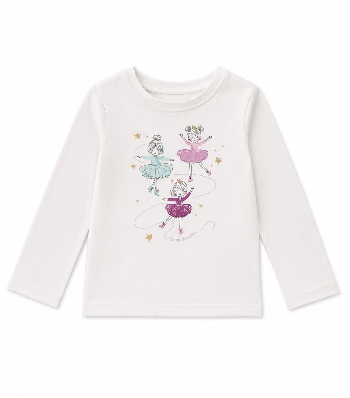 Garanimals Toddler Girls 2T White Long Sleeve Ballerina Graphic Shirt Dance Ball