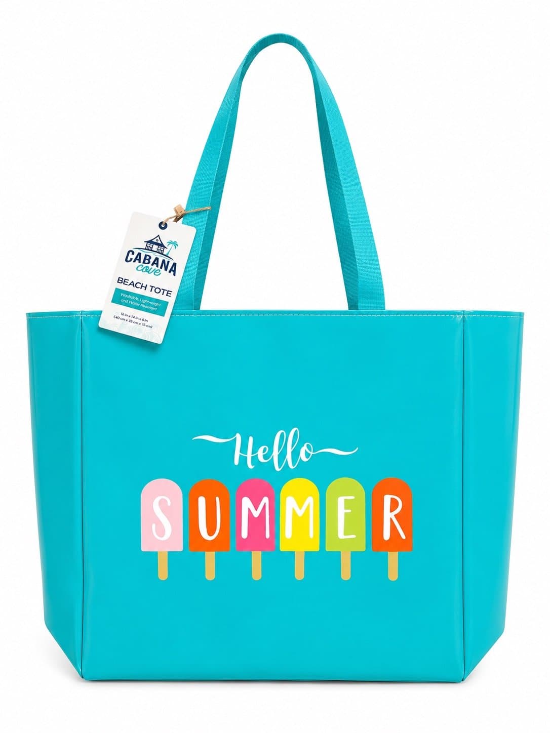 New Cabana Cove “Hello Summer” Beach Tote – Water Resistant NWT