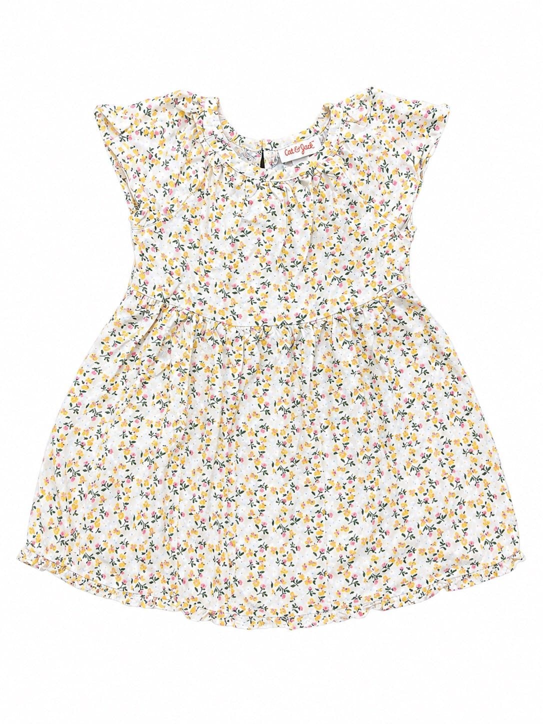 Cat & Jack Toddler Girls Floral Flutter Sleeve Dress Size 2T Spring Easter