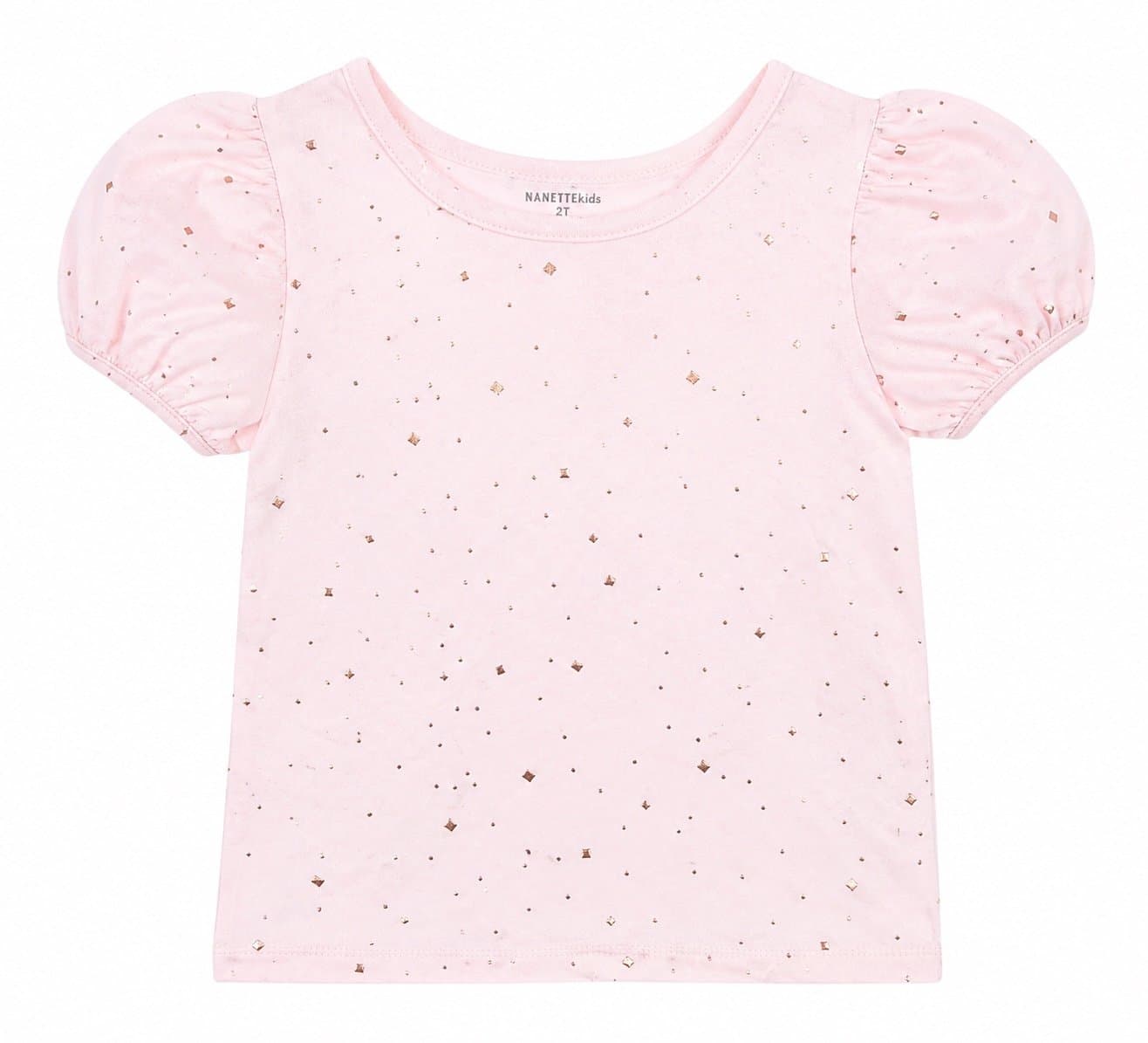 Nanette Kids Toddler Girl Pink Puff Sleeve Top | Size 2T