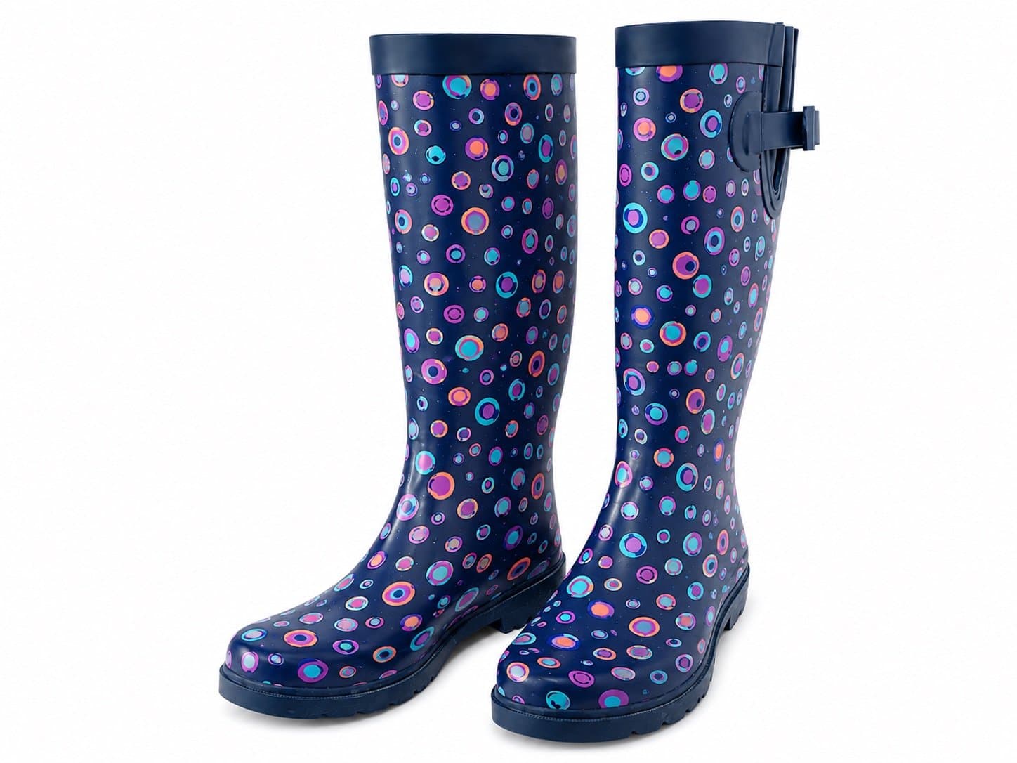 Capelli New York Women’s Size 8 Tall Waterproof Rain Boots Black Multi Color