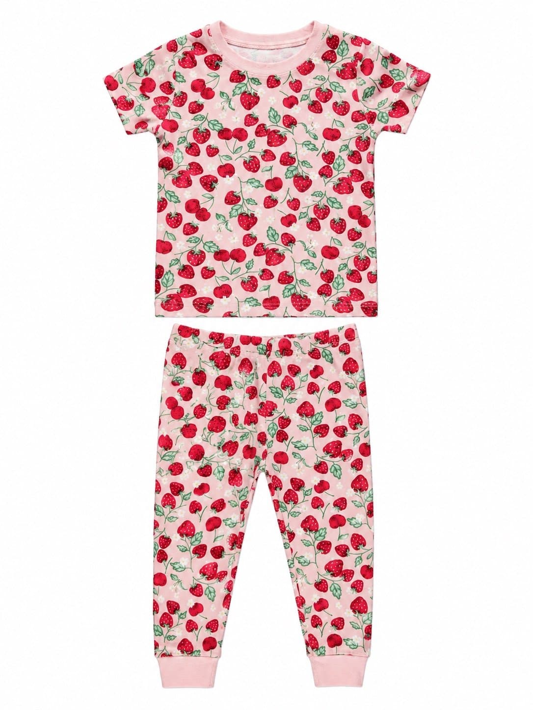 Wonder Nation Strawberry Pajama Set | Toddler Girls 2T | 100% Cotton