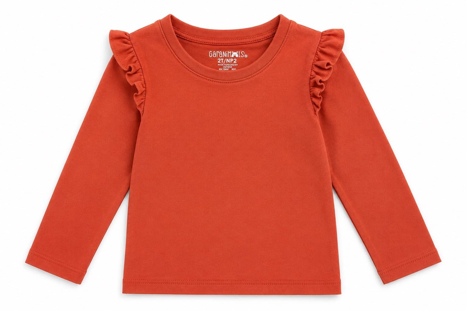Garanimals Toddler Girl Long Sleeve Ruffle Shoulder Top – Size 2T