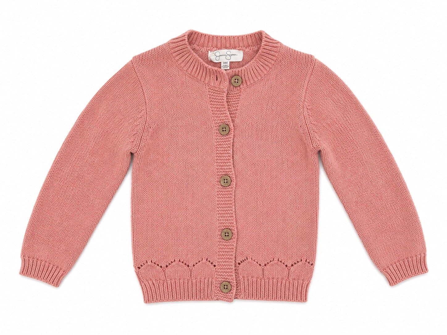 Jessica Simpson Toddler Girls Pink Knit Cardigan Sweater Size 24M Button Front