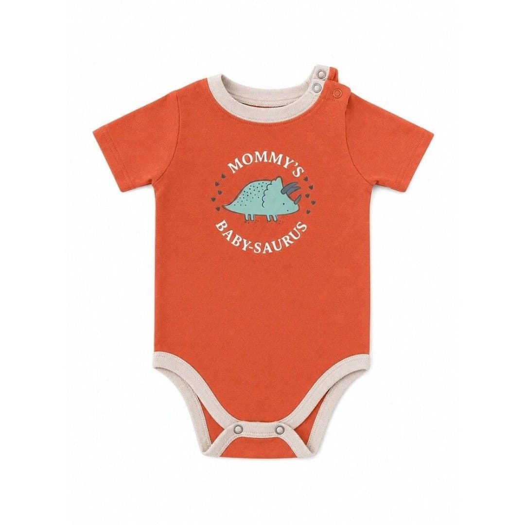 Garanimals Mommy’s Baby-Saurus Dinosaur Bodysuit Size 12M Orange and Tan