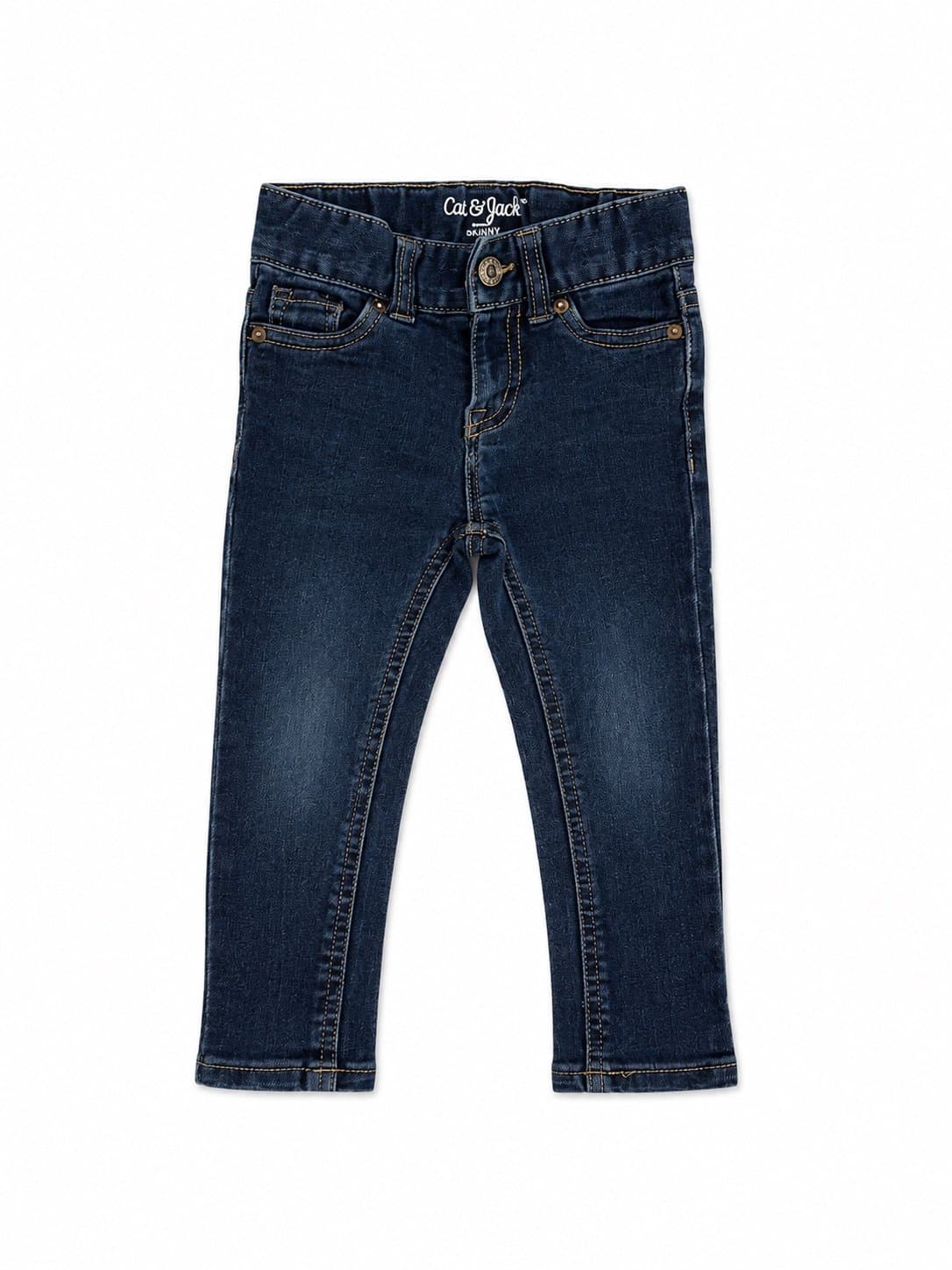 Cat & Jack Toddler Skinny Jeans 2T Blue Denim Stretch Adjustable Waist EUC