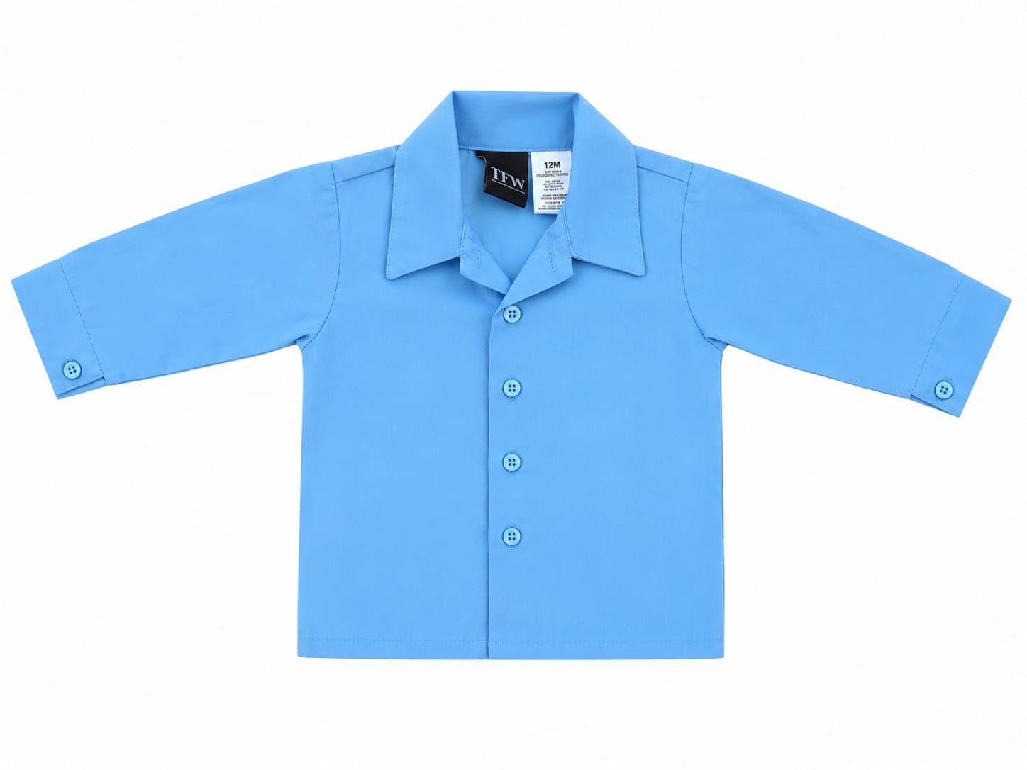 TFW Boys 12M Light Blue Button Down Dress Shirt Long Sleeve Toddler 12 Months