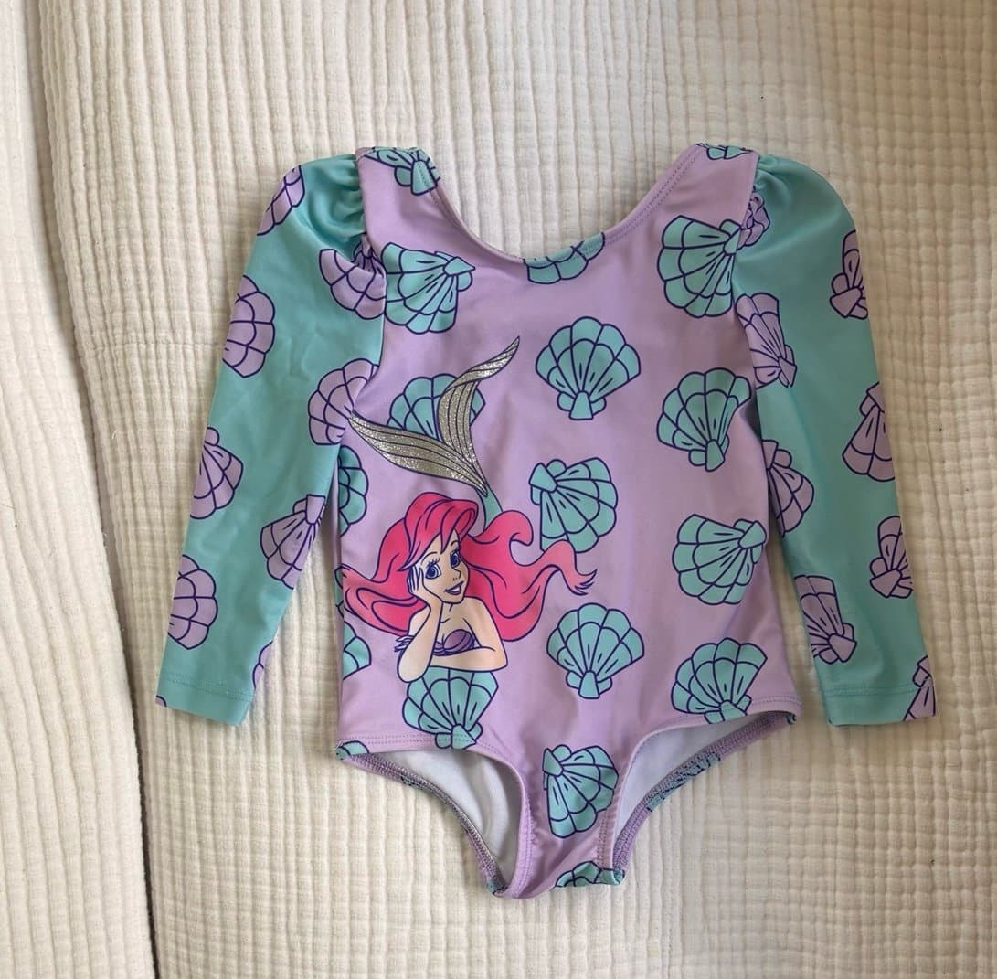 Disney Princess Ariel Long Sleeve Swimsuit | 12M