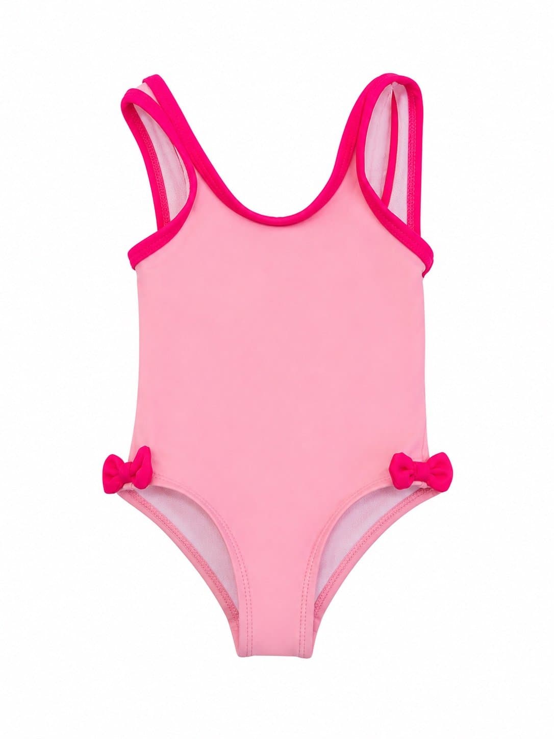 Wonder Nation Baby Girl One-Piece Swimsuit – Pink with Bow Details – Size 12M