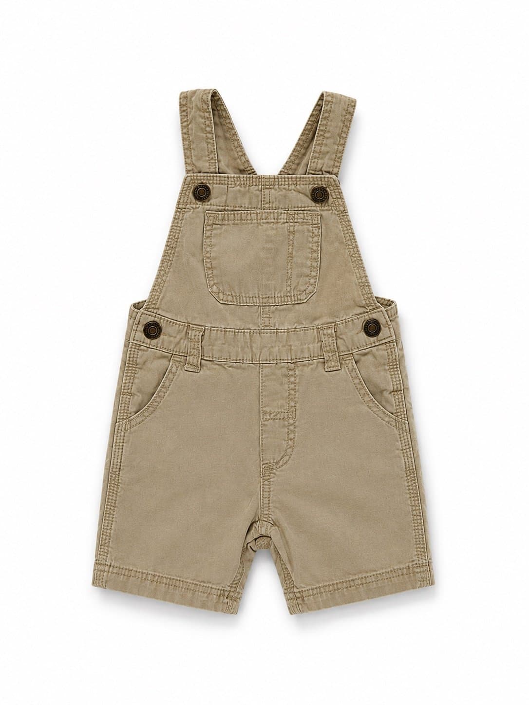 Old Navy Khaki Shortalls / Short Overalls - Baby 6-12 Months
