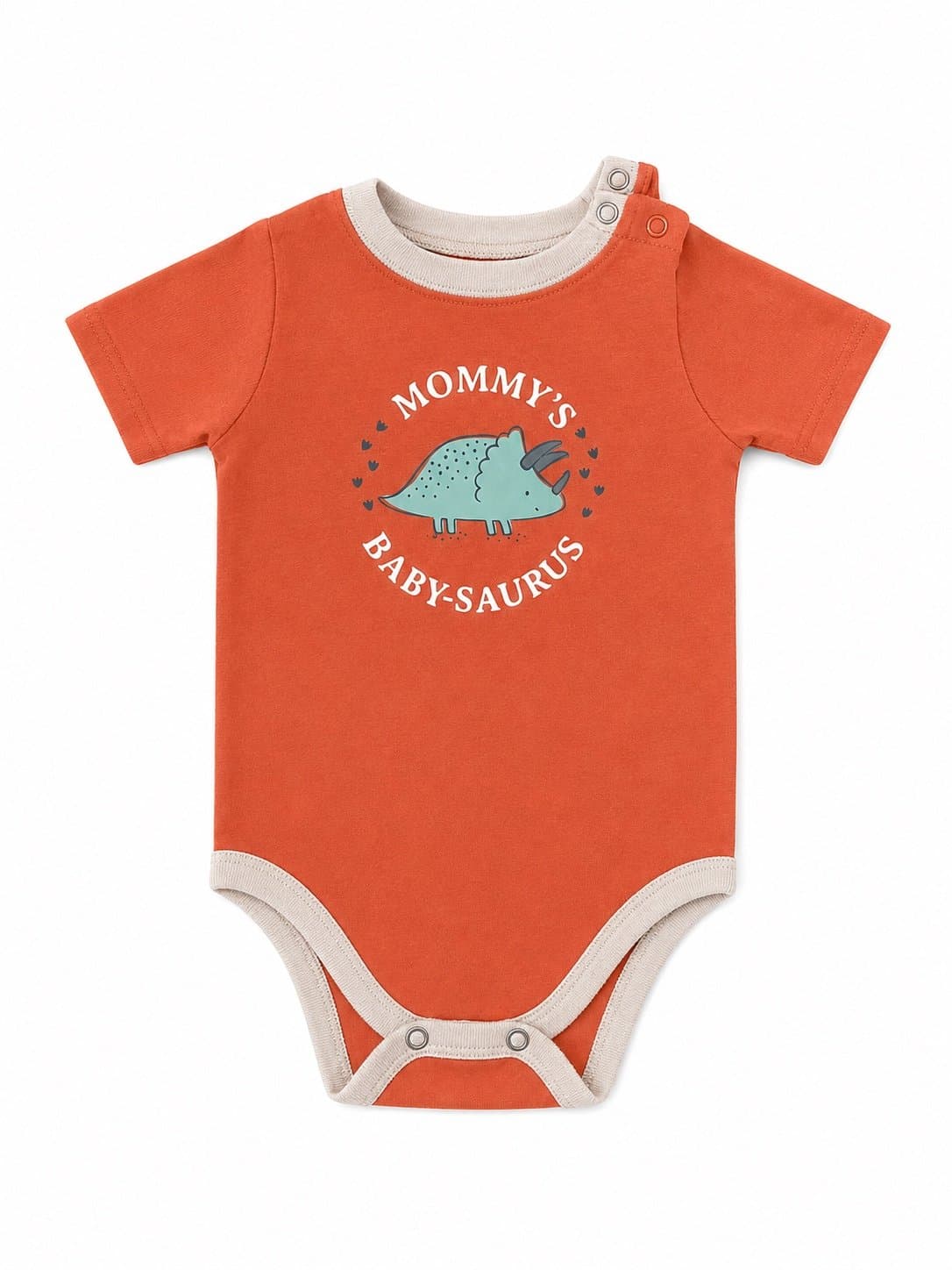 Garanimals Mommy’s Baby-Saurus Dinosaur Bodysuit Size 12M Orange and Tan