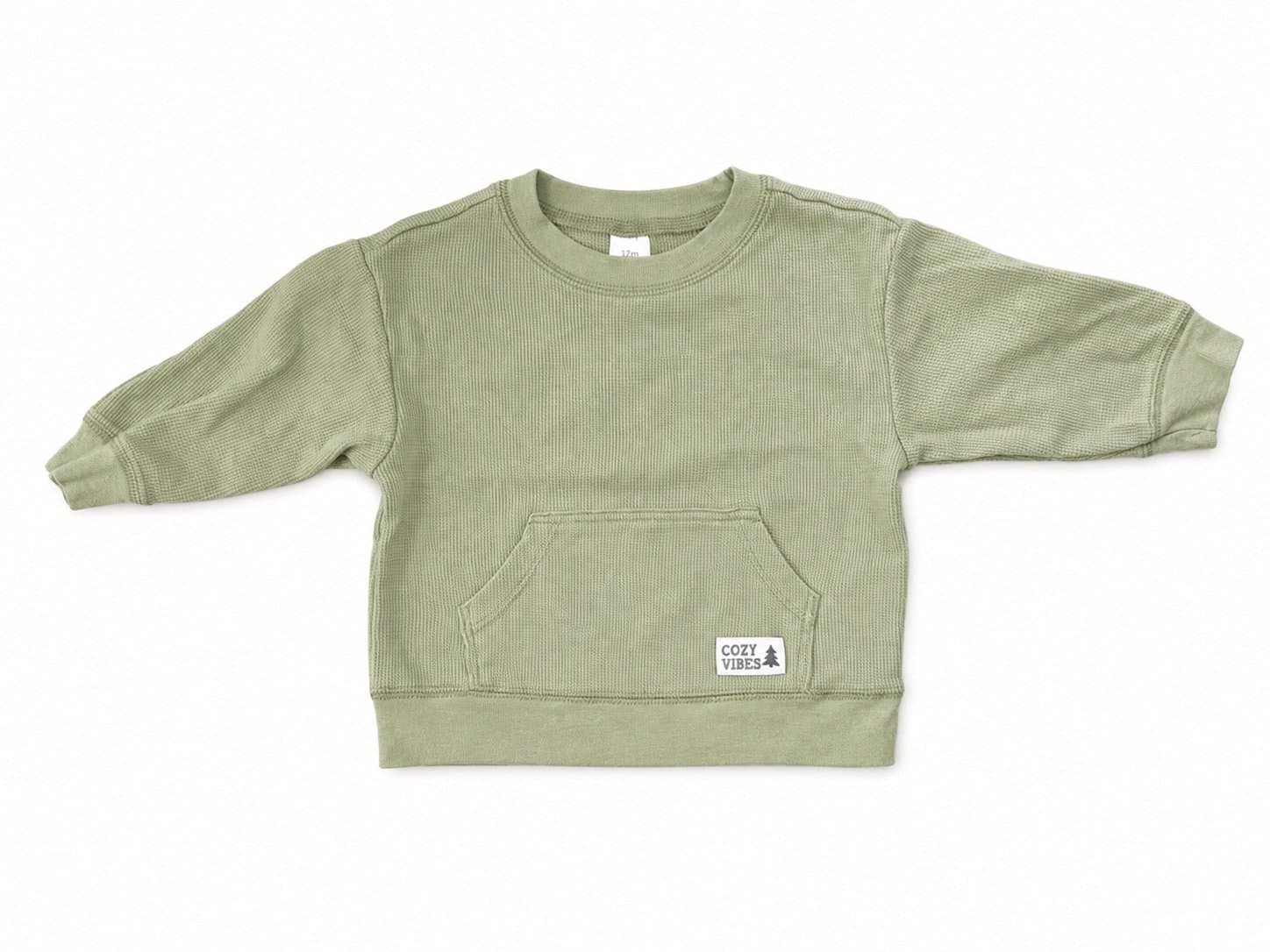 Carter’s Child of Mine Cozy Vibes Waffle Knit Sweatshirt | 12M | Sage Green