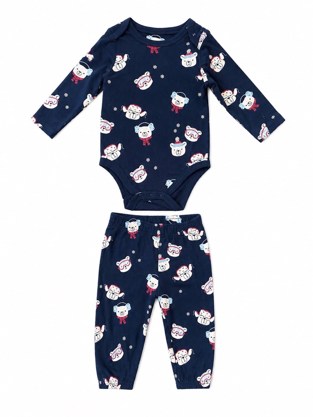 Garanimals 2-Piece Baby Outfit Set Polar Bear Print Navy Blue Size 12M