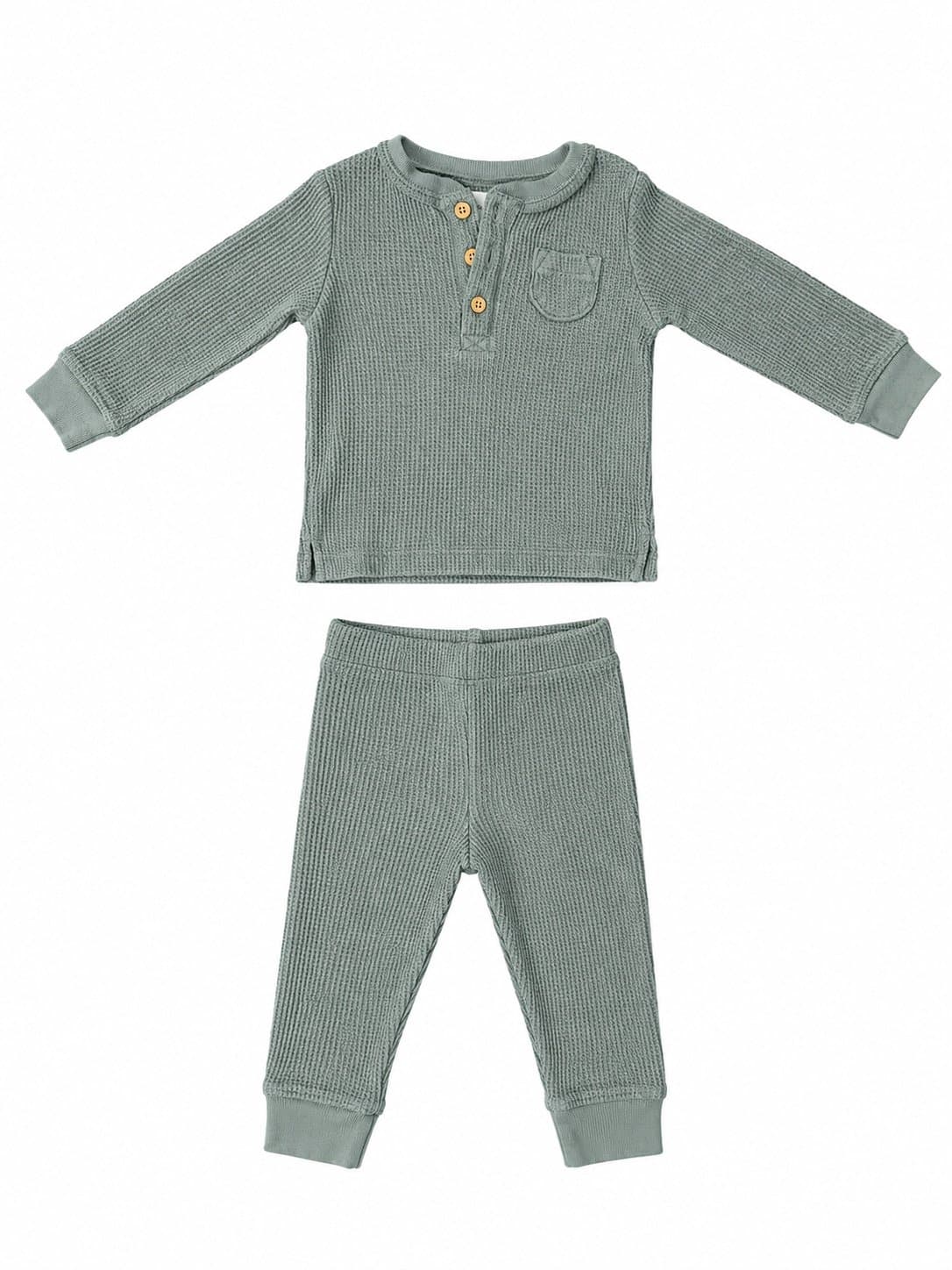 Little Planet by Carter’s Organic Cotton Thermal Set – Sage Green 12M