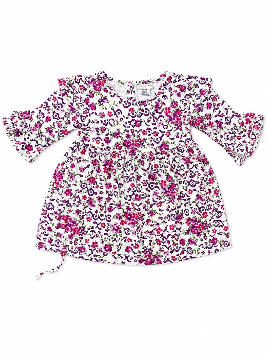 Sweet Heart Rose Floral Peasant Dress Size 3T Pink Purple Boho Boutique Style