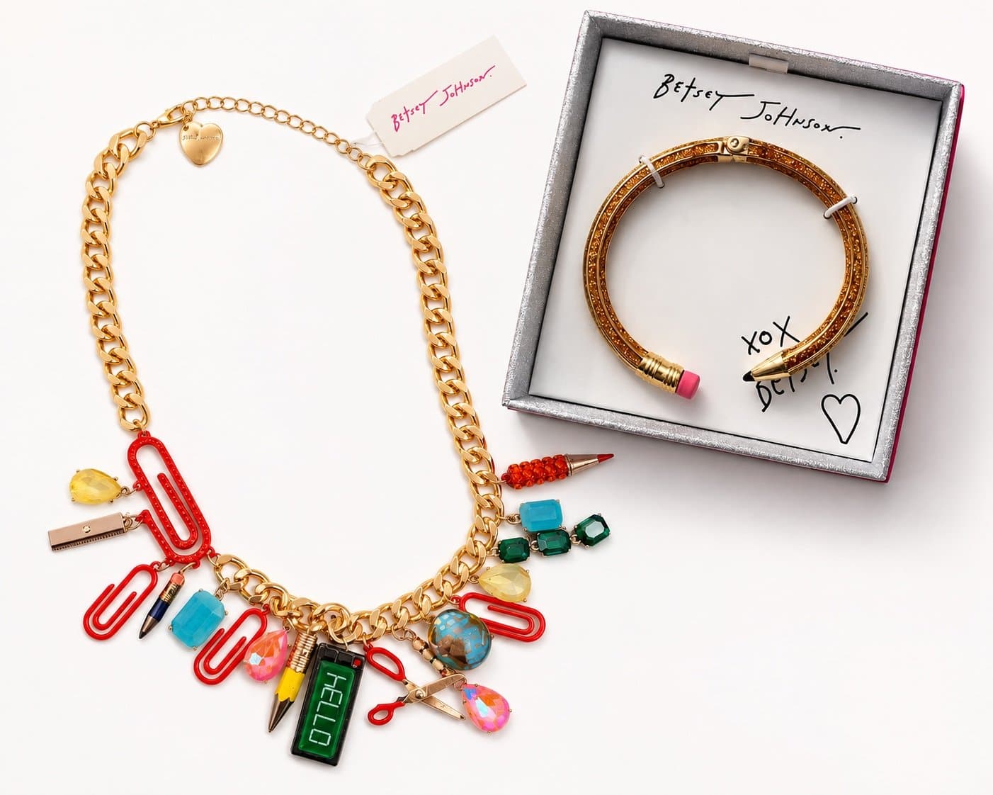 Betsey Johnson School Days Jewelry Bundle – NWT Necklace & Bracelet