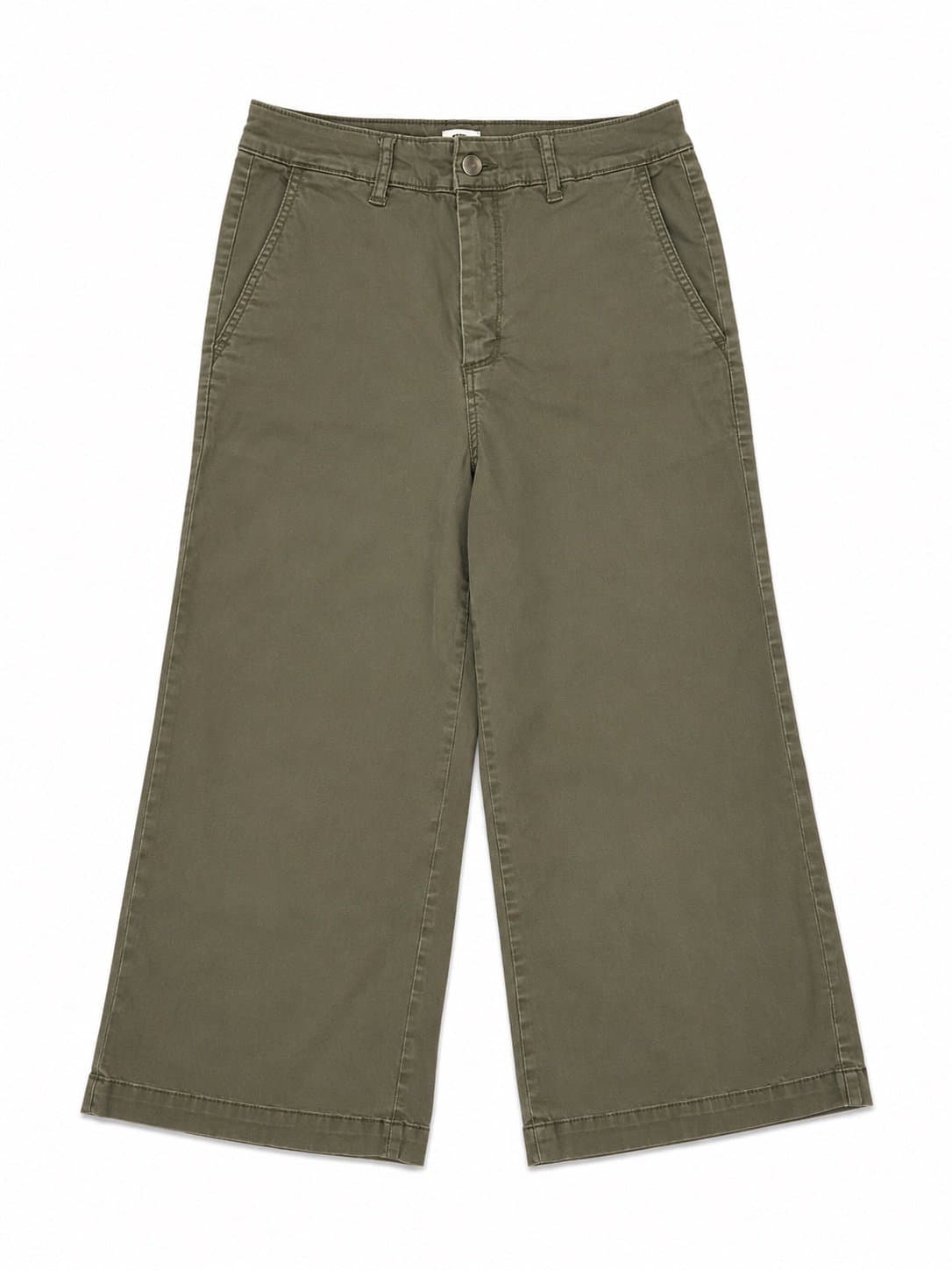A New Day Olive Green Wide-Leg Cropped Pants – Women’s Size 10