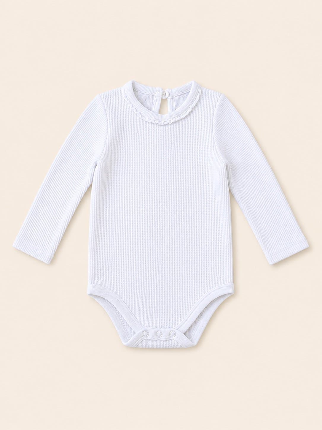 Garanimals White Waffle Knit Long Sleeve Bodysuit 18M Baby Girl