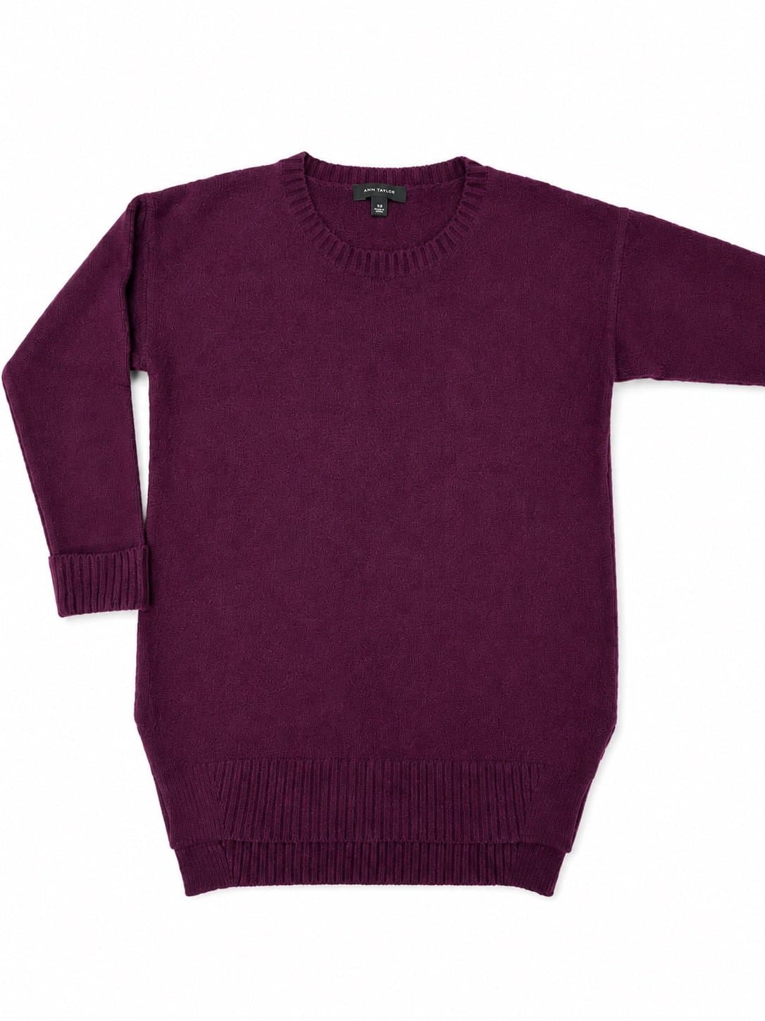 ANN TAYLOR Plum Tunic Sweater – Women’s XS
