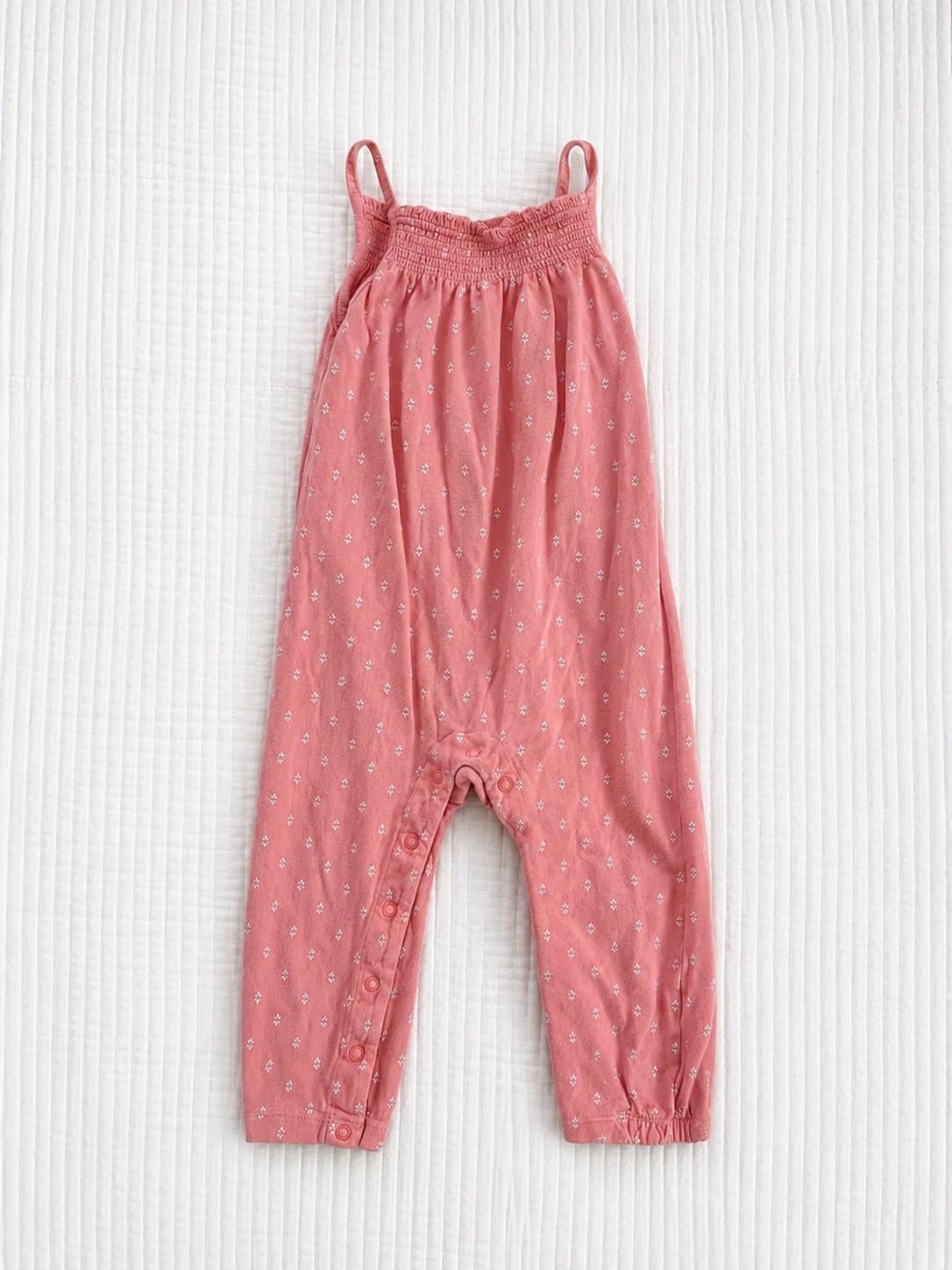 Simple Joys by Carter’s 24M Pink Floral Smocked Romper Jumpsuit Toddler Girl