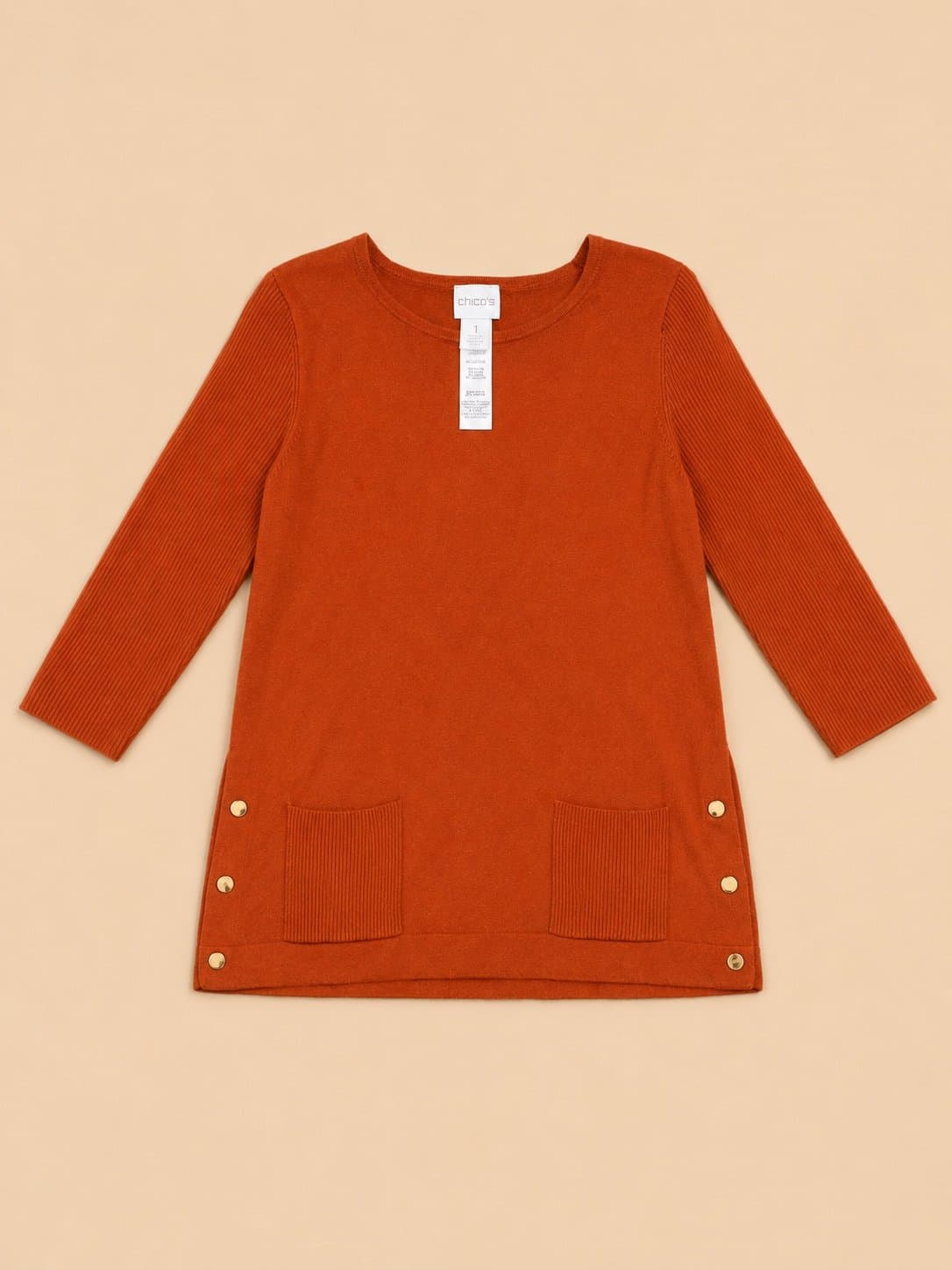 Chico’s Burnt Orange Cashmere Blend Sweater – Size 1 (Medium/Large)