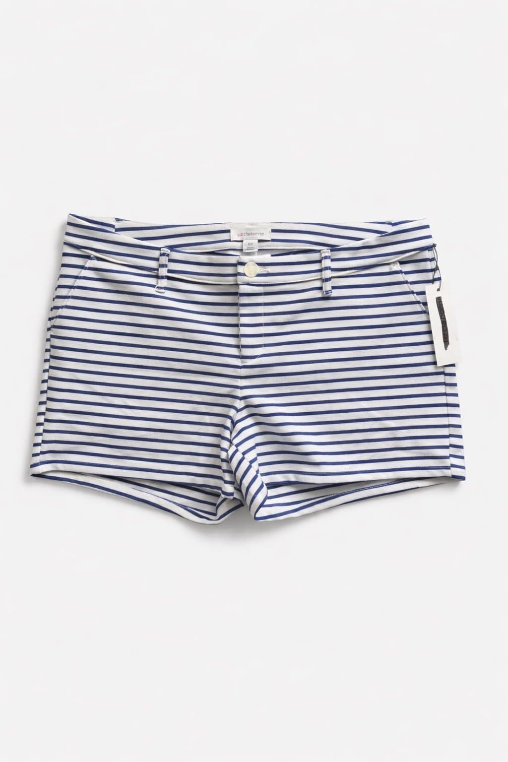 NWT Liz Claiborne Blue & White Striped Shorts Size 16 Petite Nautical Summer
