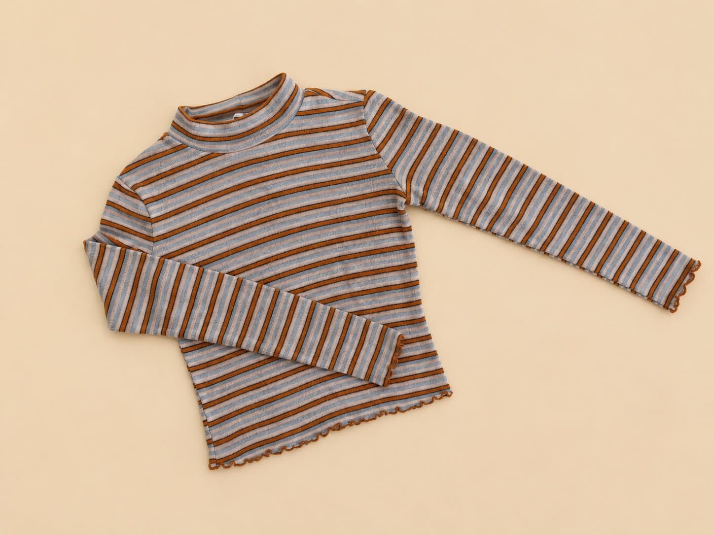 Candie’s Striped Ribbed Mock Neck Long Sleeve Top – Women’s XS Y2K Vintage