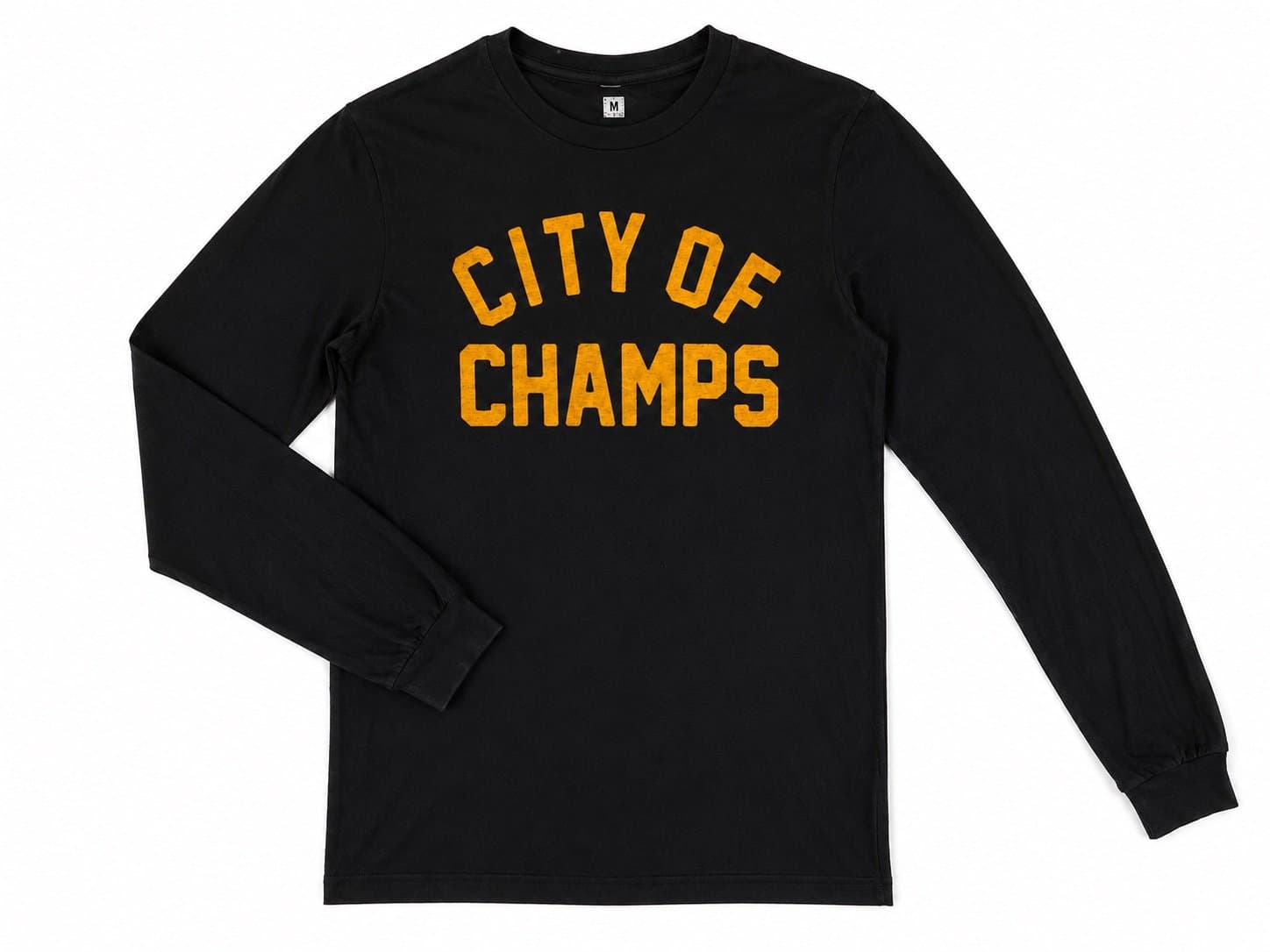 Steel City “City of Champs” Long Sleeve T-Shirt Black & Gold Pittsburgh Graphic
