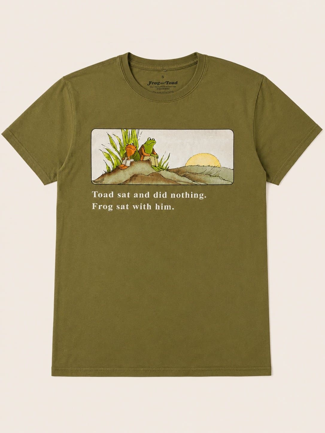 Frog and Toad Graphic T-Shirt Size Small Green Literary Book Lover Cottagecore T