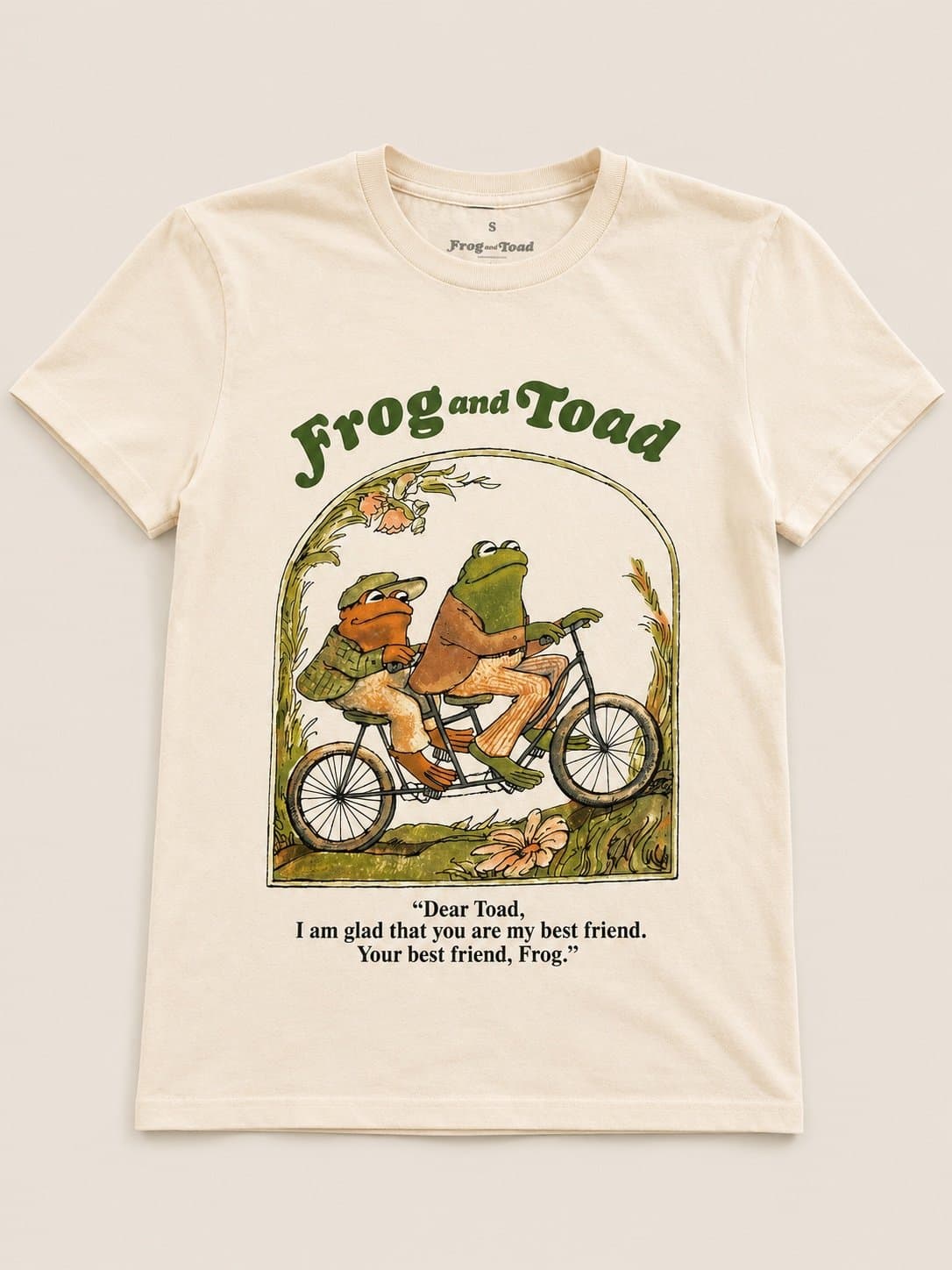 Frog and Toad Together Graphic Tee “Best Friend” Tandem Bike– Size Small