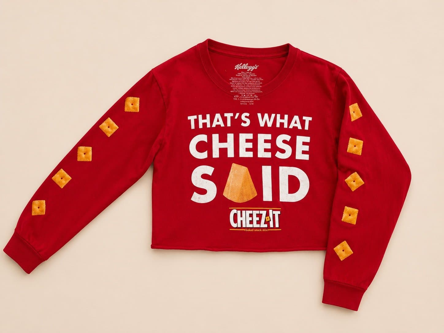 Kellogg’s Cheez-It “That’s What Cheese Said” Cropped Long Sleeve Shirt – Women M