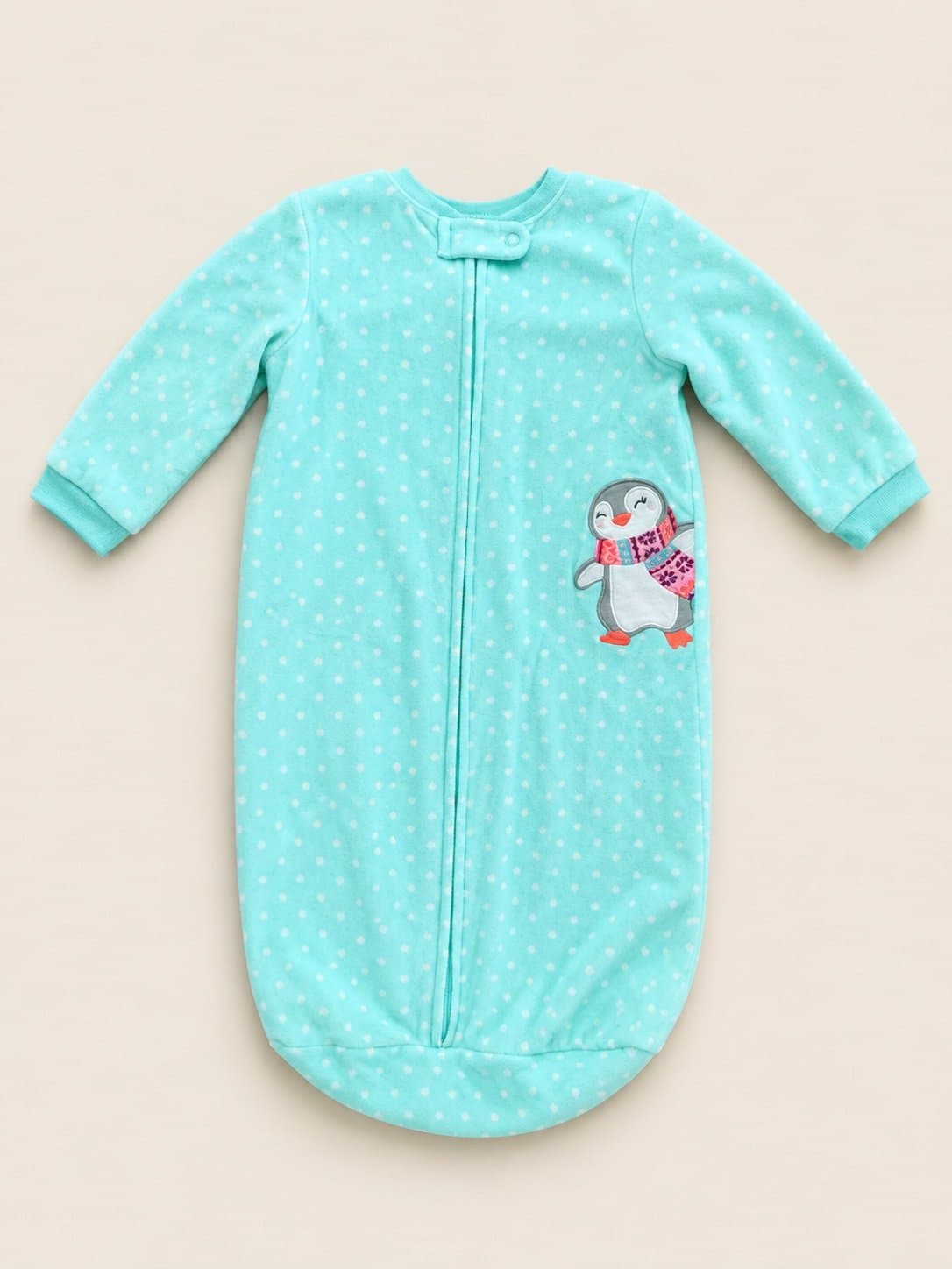 Carter’s Mint Penguin Fleece Sleep Sack Gown 0-9 Months Baby Sleeper