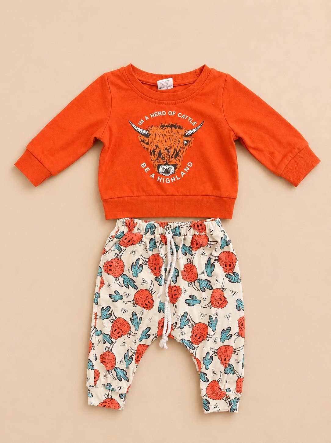 Boutique Highland Cow Outfit Set | 3-6M