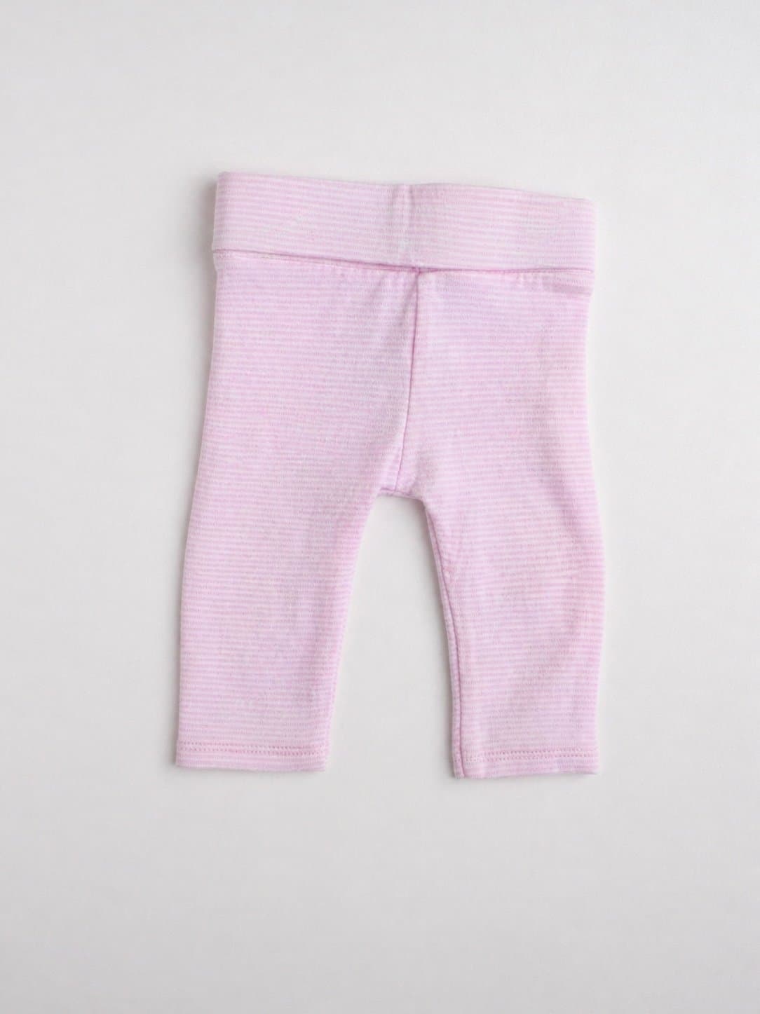 Wonder Nation Soft Pastel Pink and White Striped Baby Leggings – 0-3M