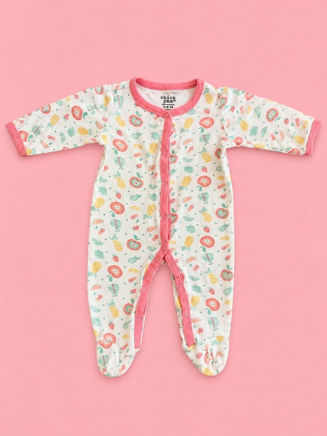 Chick Pea Fruit Print Footed Sleeper Pajamas – 3-6M Baby Girl