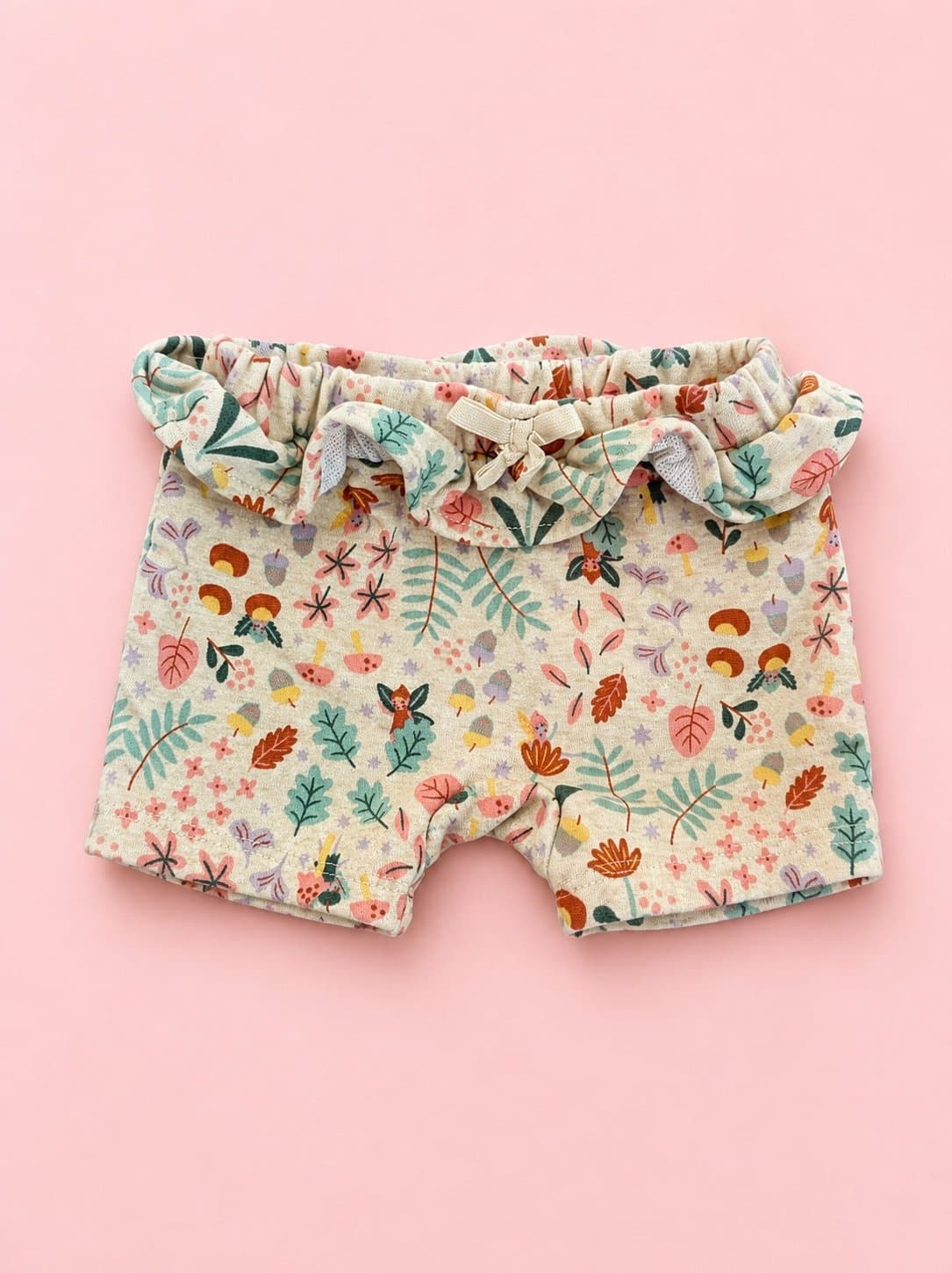 Garanimals Baby Girls Ruffle Top Shorts – 3-6M | Woodland Floral Print |