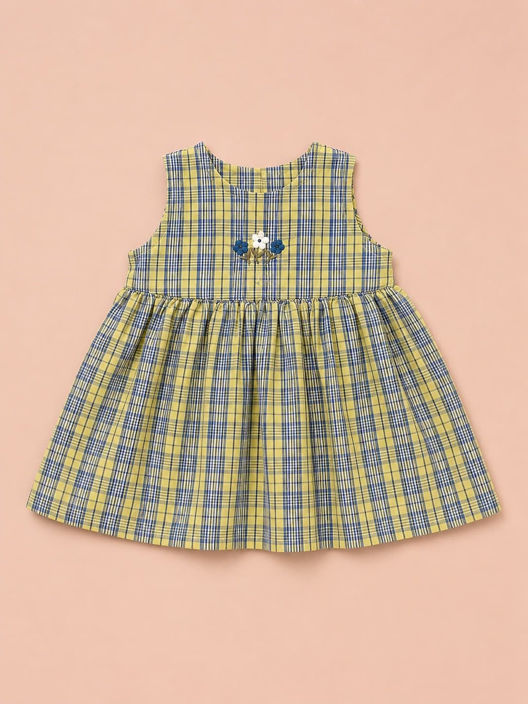 Vintage The Children’s Place Plaid Baby Dress 3-6 Months Embroidered Cottagecore