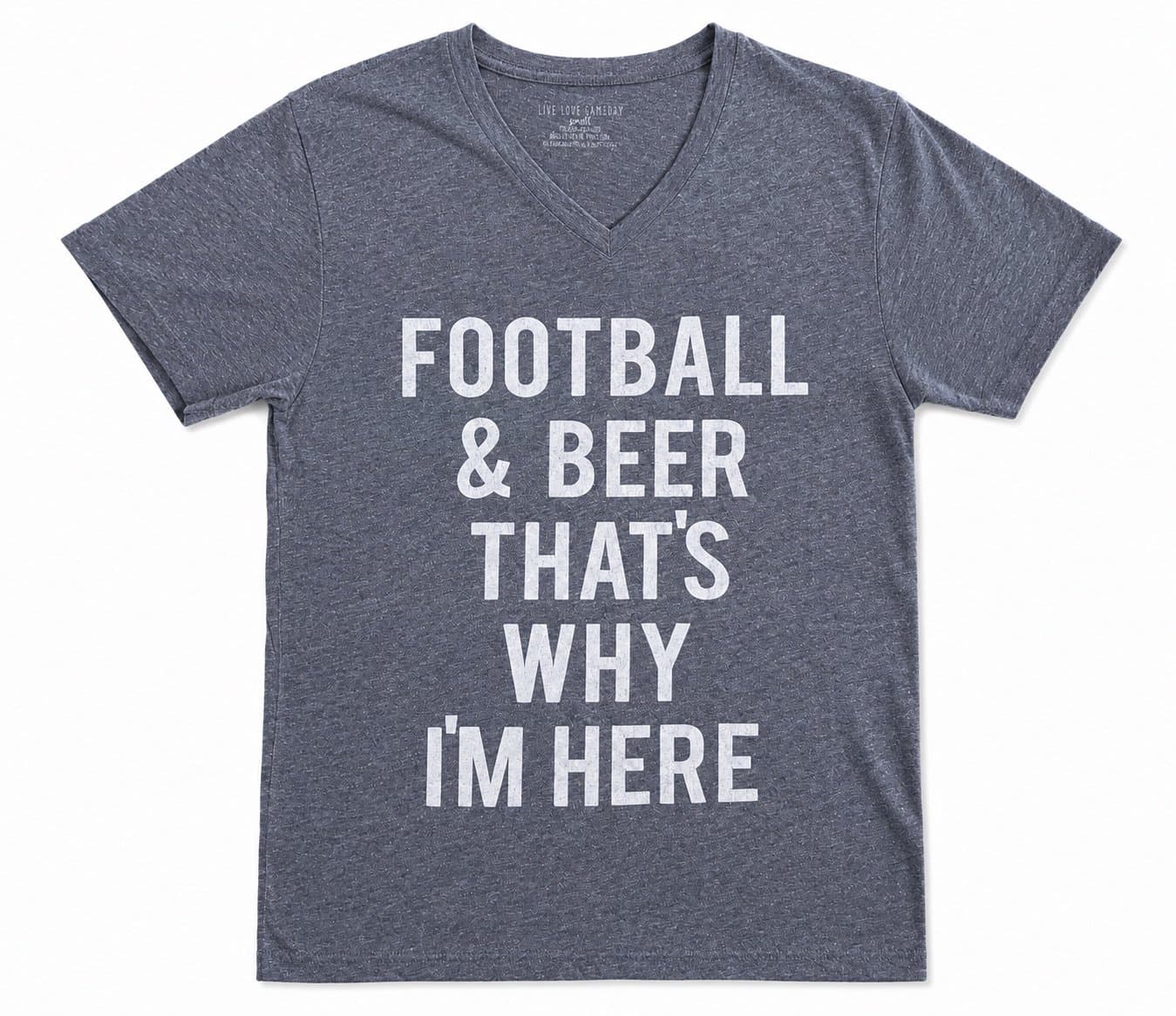 Comfy Football & Beer That’s Why I’m Here Women’s Size Small Gray Heather Tee