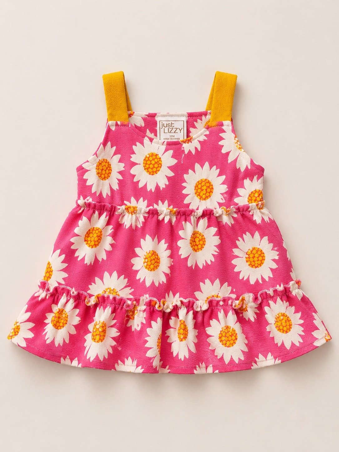 Just Lizzy 12M Pink Daisy Summer Ruffle Dress