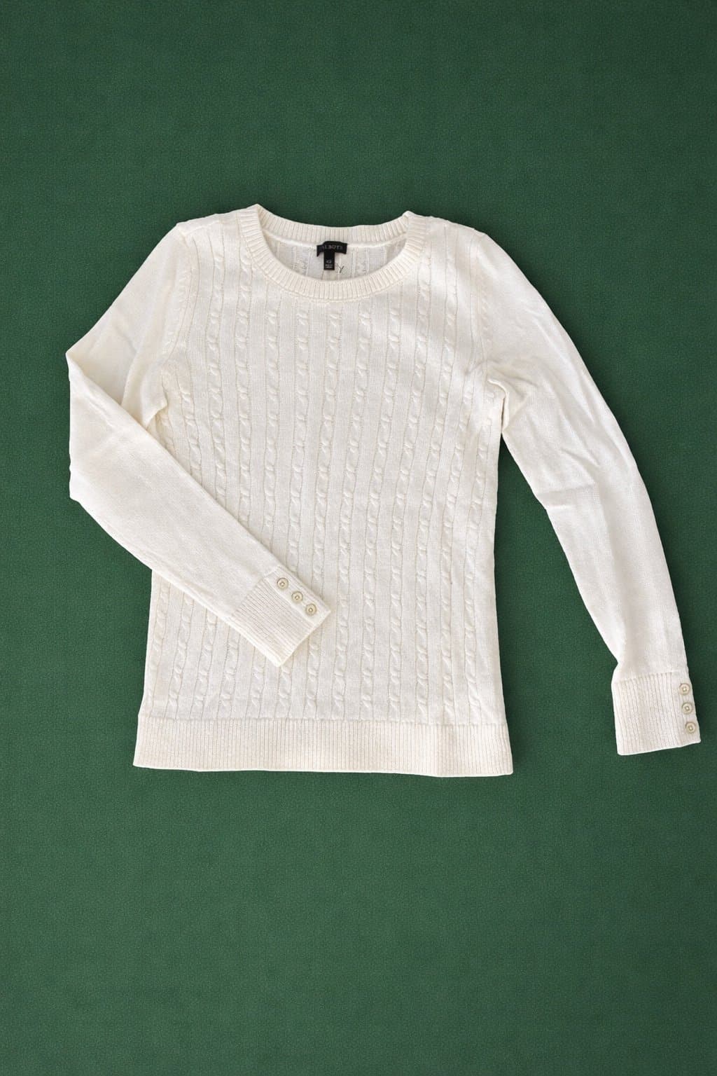 Talbots Cream Cable Knit Sweater – XS – Classic Preppy Knit