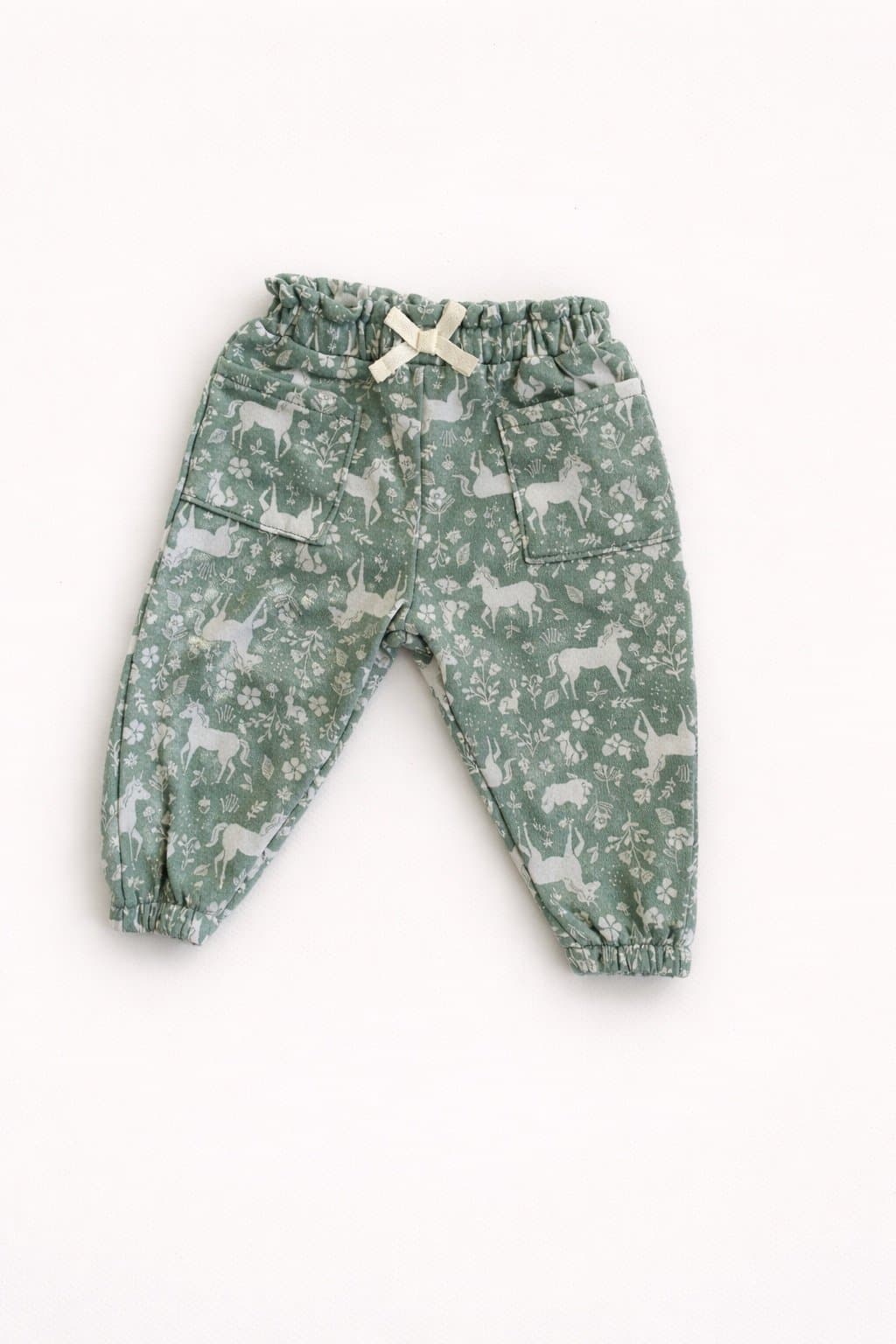 Garanimals 6-9M Baby Pants Sage Green Woodland Unicorn Jogger Elastic Waist