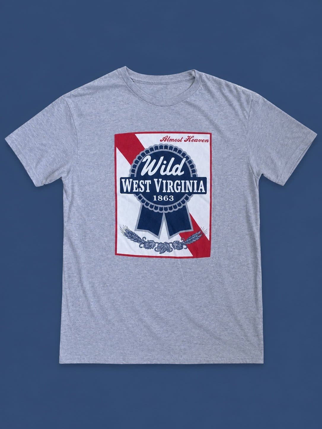 Wild West Virginia 1863 Graphic Tee – Small – Almost Heaven WV Shirt – Retro PBR