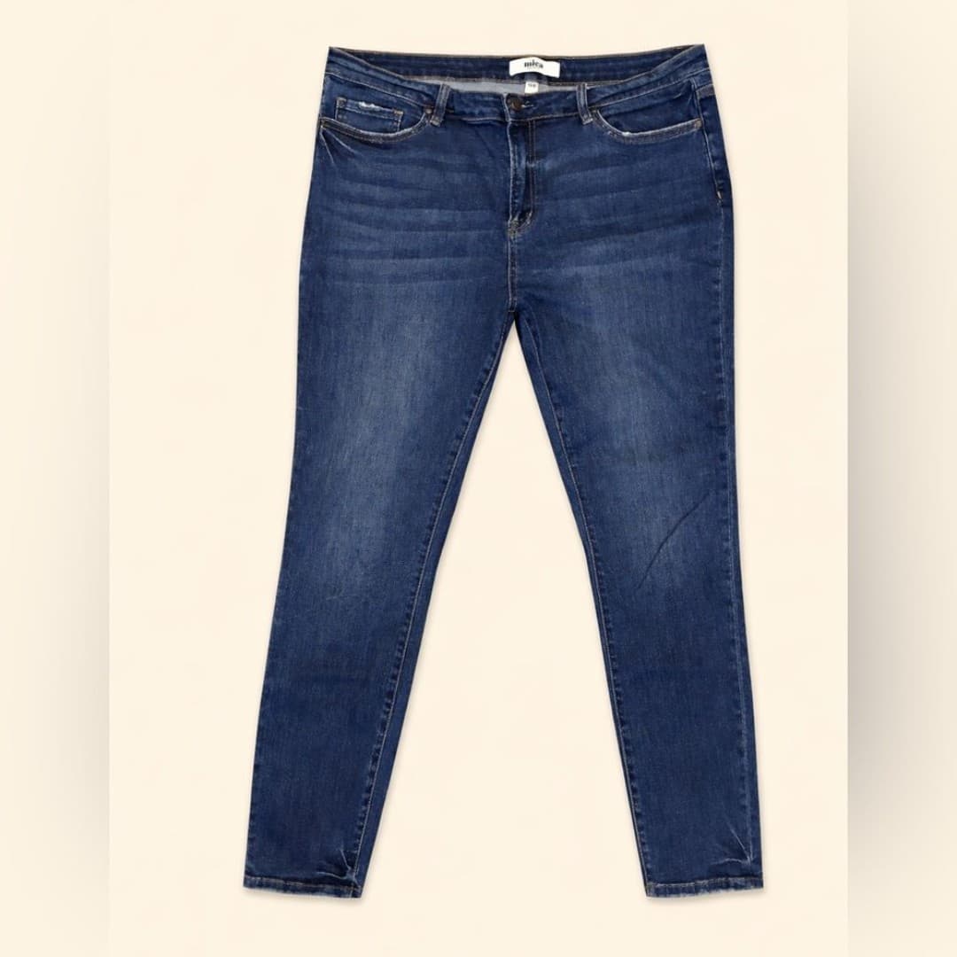 Mica Dark Wash Skinny Jeans Stretch Denim 16W MidRise