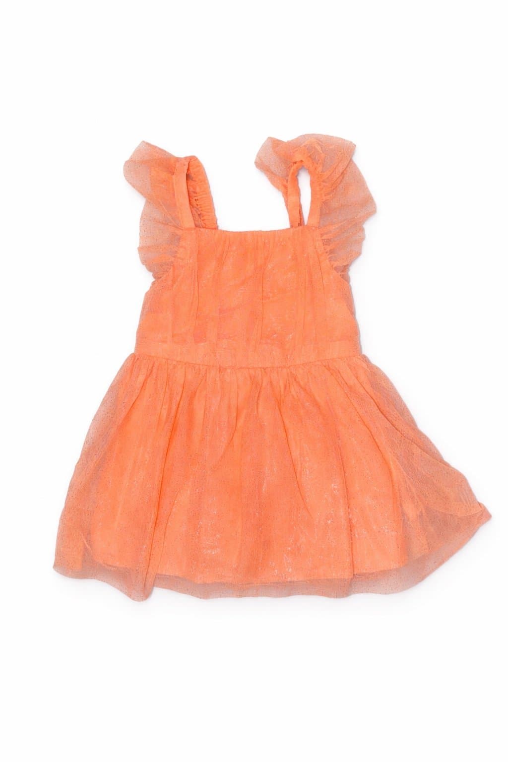 Cat & Jack Orange Tulle Dress 18M Toddler Girls Sparkle Party Tutu Dress