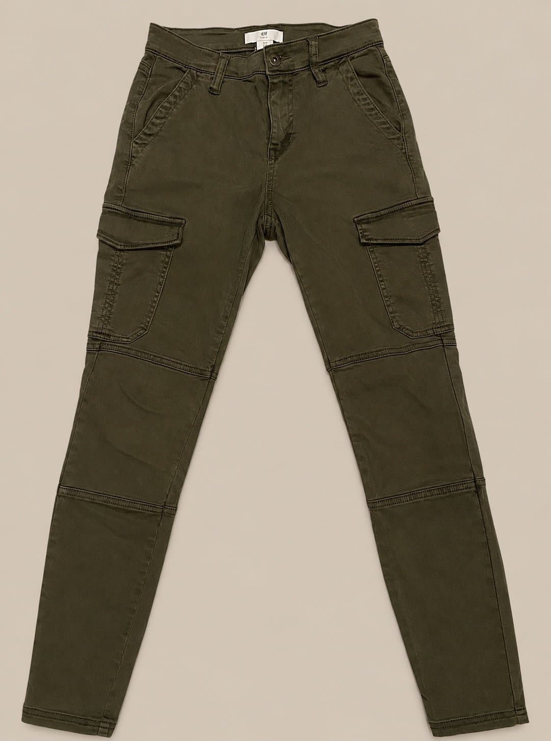 H&M LOGG Olive Green Military Cargo Skinny Pants – Women’s US 4