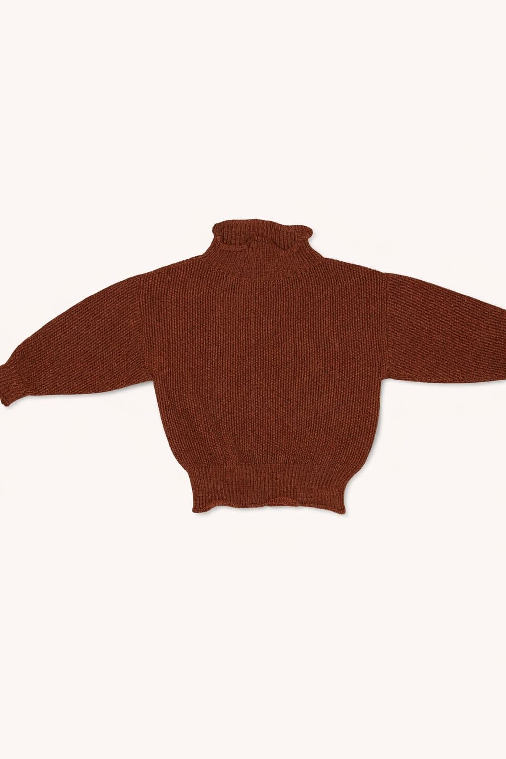 Boutique Toddler Brown Chunky Knit Sweater 9-12M Mock Neck Cozy Fall Neutral